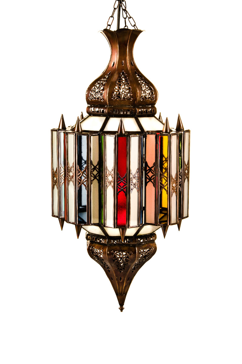 Hanglamp Asham Bunt 60 cm | Oosterse lamp van glas en metaal