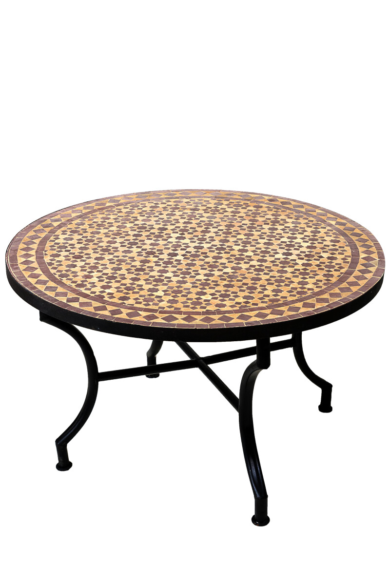 Marokkaanse mozaïektafel Albaicin Beige Bordeaux, diame