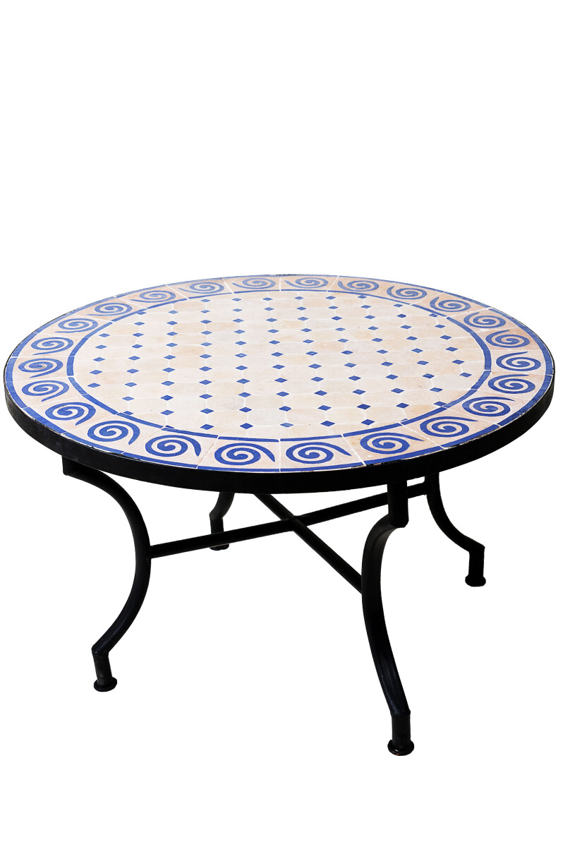 Marokkaanse moza&iuml;ektafel Spiraal Beige Blauw, 80...