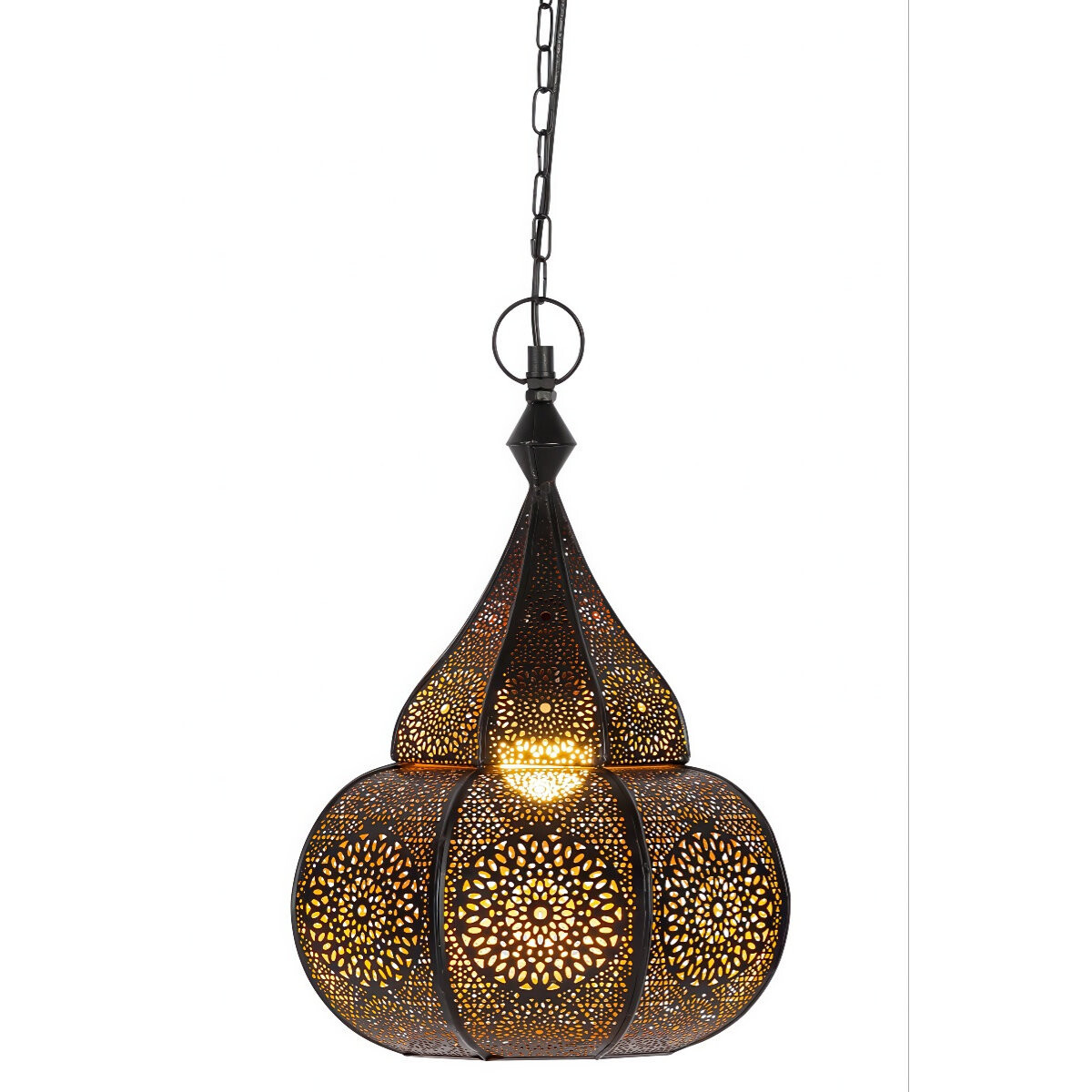Oosterse hanglamp Ilham Zwart - 40 cm