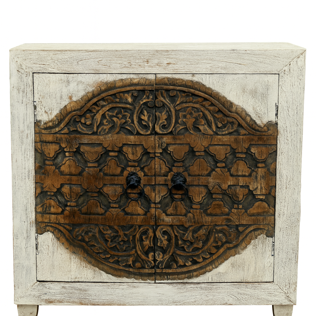 Oosterse vintage ladekast, wit, Aswa - 9 box