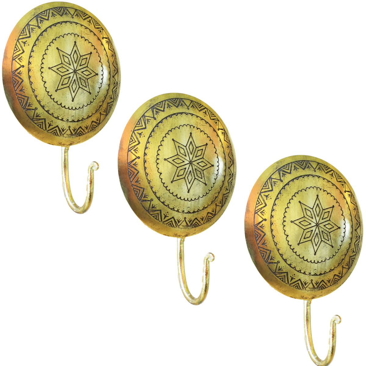 Set van 3 vintage kledinghaken Halis Gol box